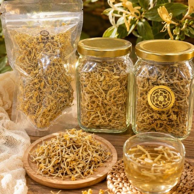 天菊農場-金銀花20克玻璃瓶裝-防疫好茶飲,天菊農場