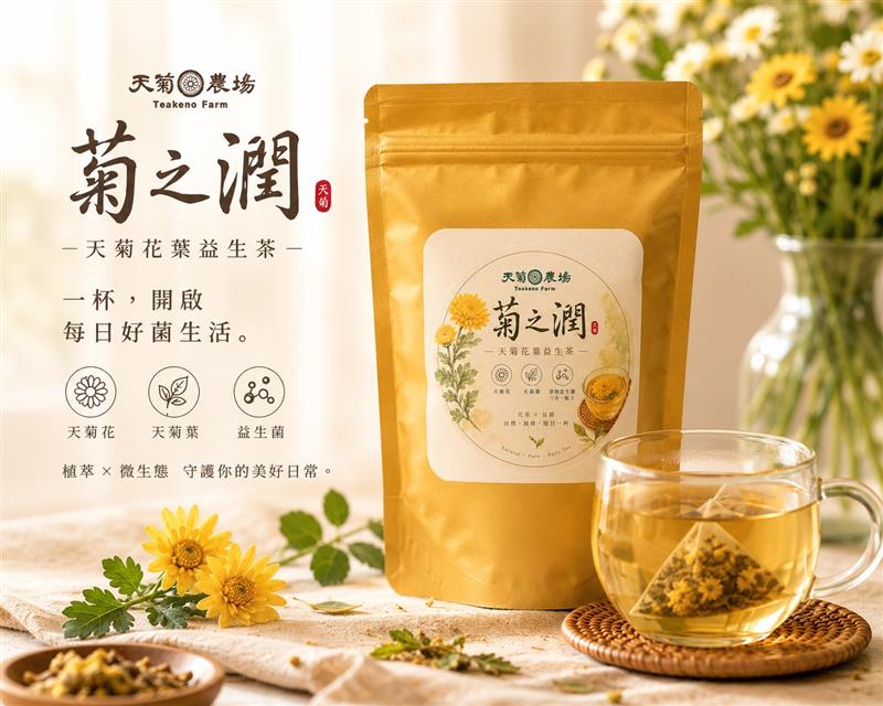 菊之潤-天菊花葉益生茶,天菊農場